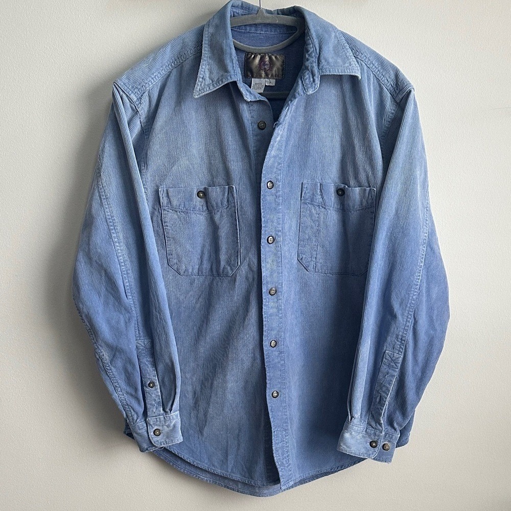 The Territory Ahead Thrashed Distressed‎ Textured Faded Button Up Grunge Shirt M